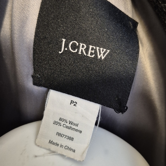 J.Crew Top Coat Wool/Cashmere Button Down Fully Lined Charcoal Peacoat(2)Petite - Picture 9 of 11